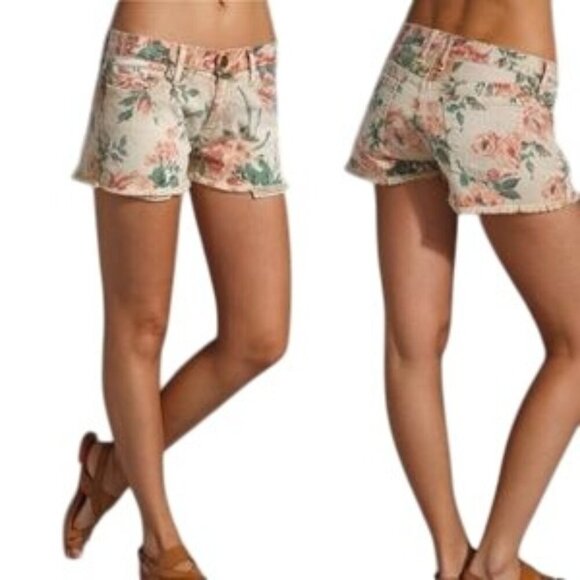 Current/Elliott Pants - Current/Elliott The Boyfriend Haystack Floral y2k Jean Shorts